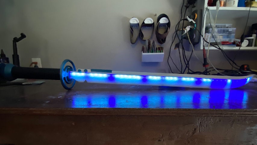 an image of my 3d printed katana from risk of rain