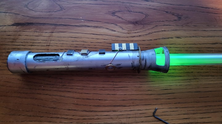 An image of a custom lightsaber. My first prop.